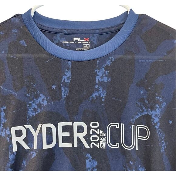 RLX RALPH LAUREN Men Long Sleeve Performance Shirt M Navy Ryder Cup Golfcore NEW - Picture 3 of 12
